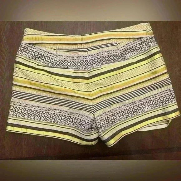 LOFT Yellow Stripe Boho Rivera Shorts size 10 - Picture 3 of 4
